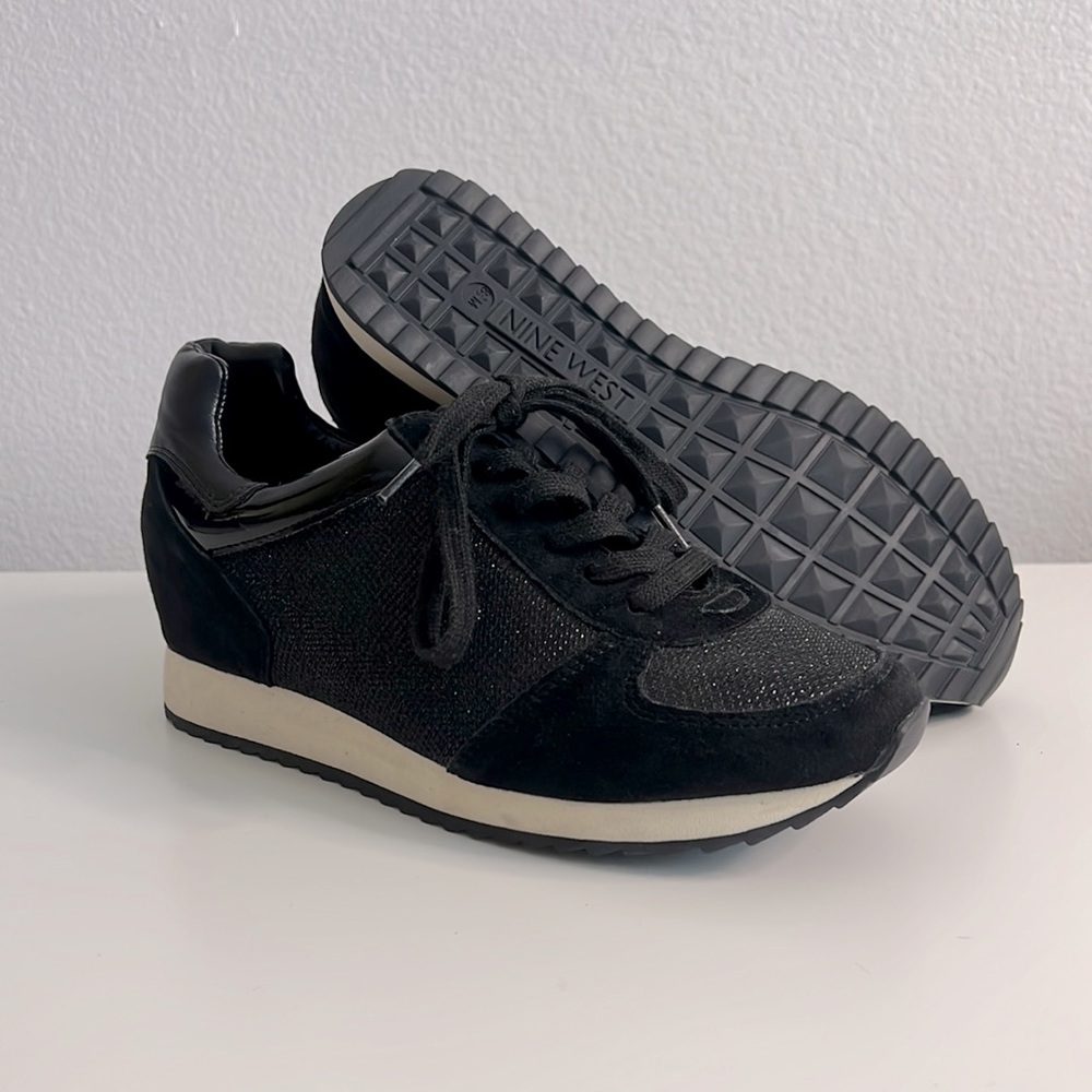 Nine West sneakers sparkle black Sz 8.5 M